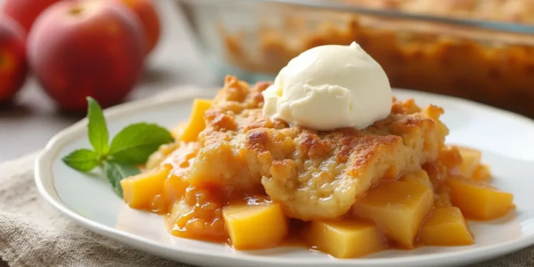 easy peach cobbler with cake mix