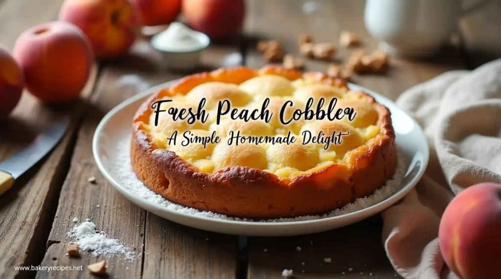 fresh peach cobbler with cake mix