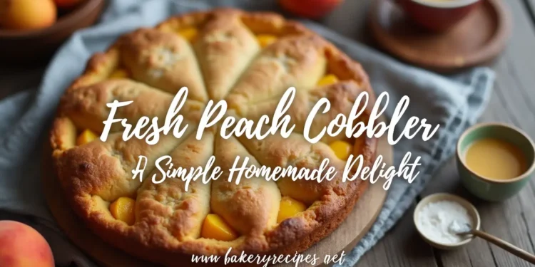 fresh peach cobbler with cake mix