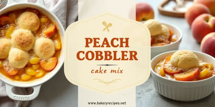 peach cobbler made with cake mix
